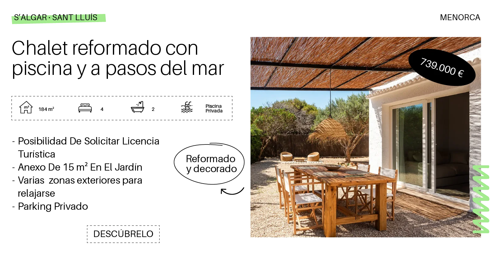 Chalets en Venta en Menorca, S'Algar